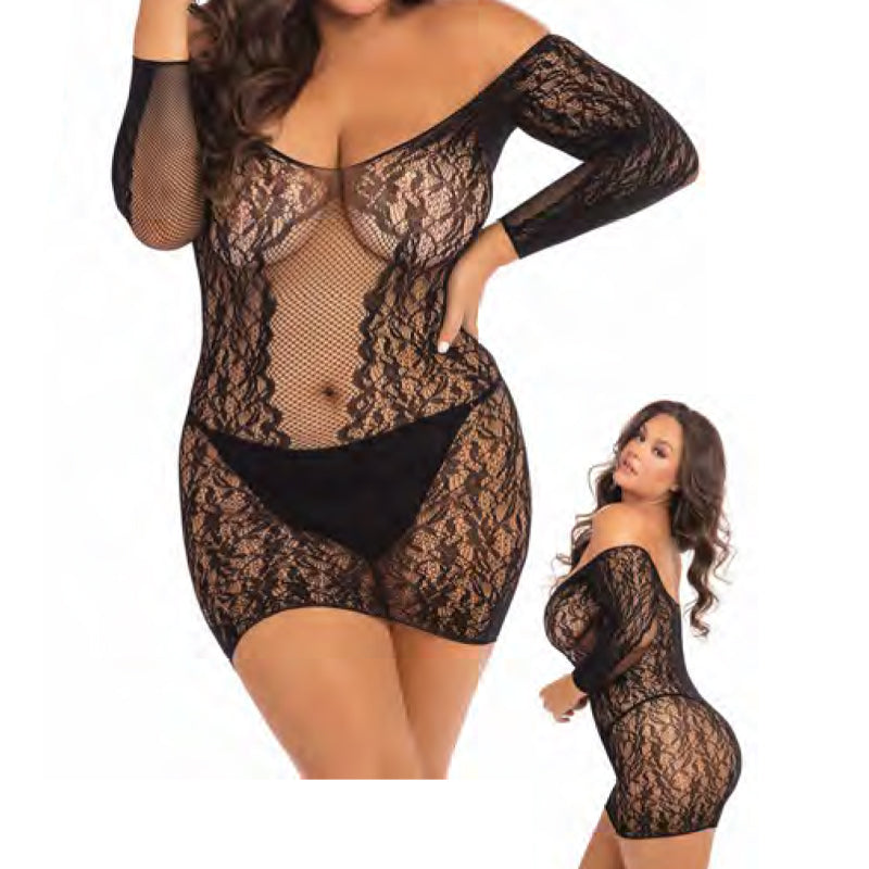 RR Demure Long Sleeve MiniDress Blk 3X4X